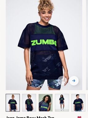 Zumba Fitness Black Mesh Tee with Lime Logo
